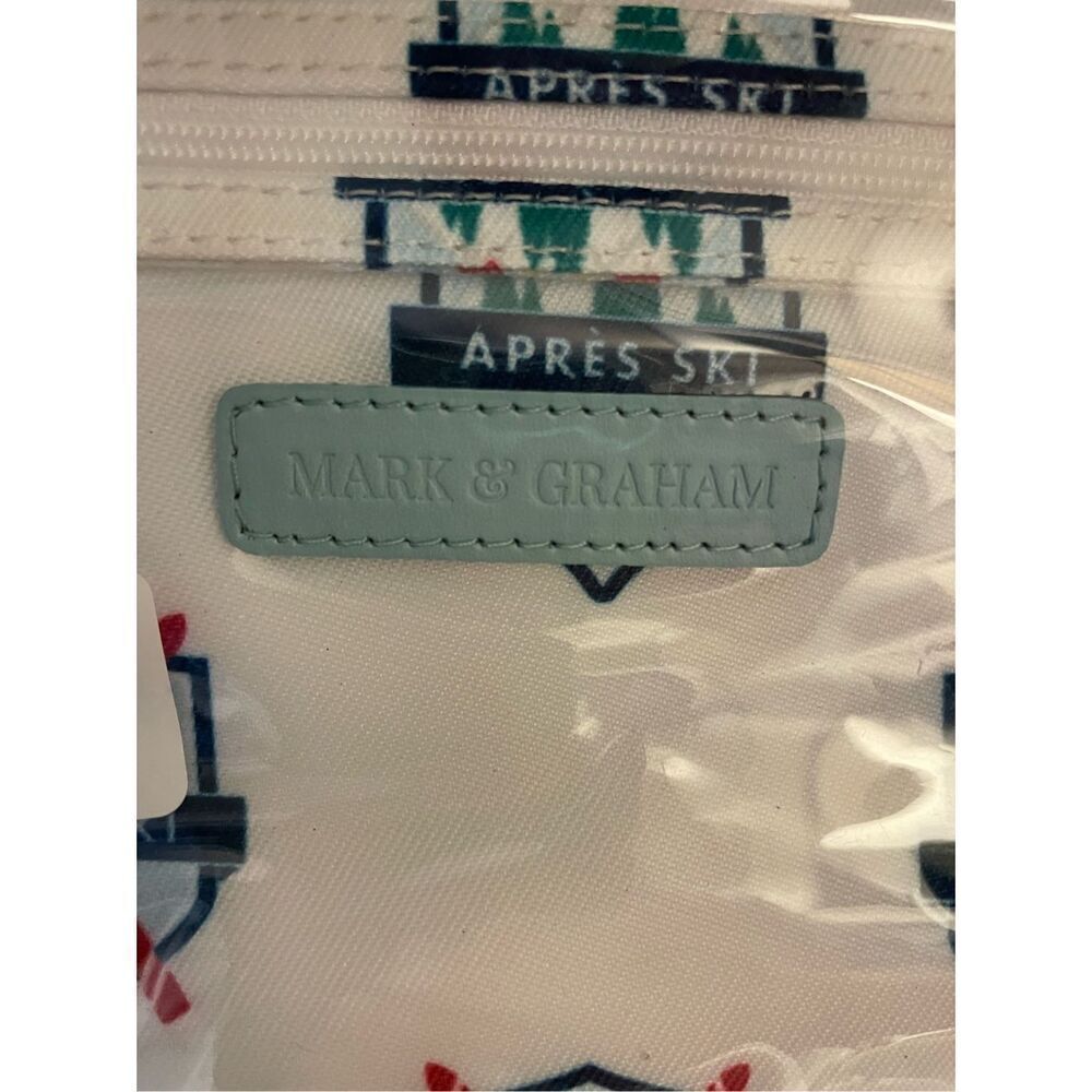 New Mark and Graham Clear Coated Travel Pouch Apres Ski Crest - Picture 4 of 10